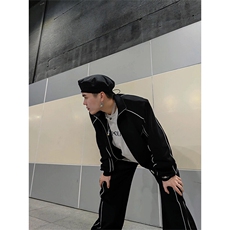 高级感休闲运动套装设计感夹克阔腿裤搭配两件套TZ2988特P73，男装夹克，星座908-1