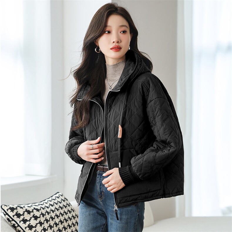 现货2024新款美拉德冬季夹棉外套小棉袄,女装棉衣/棉服,深水步