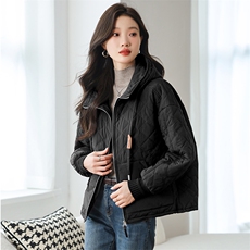 现货2024新款美拉德冬季夹棉外套小棉袄，女装棉衣/棉服，深水步