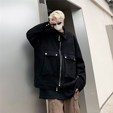 设计美式高街小众外套宽松hiphop正肩夹克休闲上衣潮JK8223，男装夹克，星座1116A-1（原606A）
