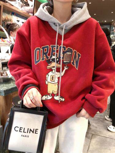 拼色款加绒卫衣，女装卫衣/绒衫，一杭