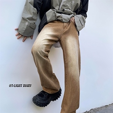 B221美式ins高街小众纯色百搭微喇牛仔裤LK22087-P55控78，男装牛仔裤，电商B221