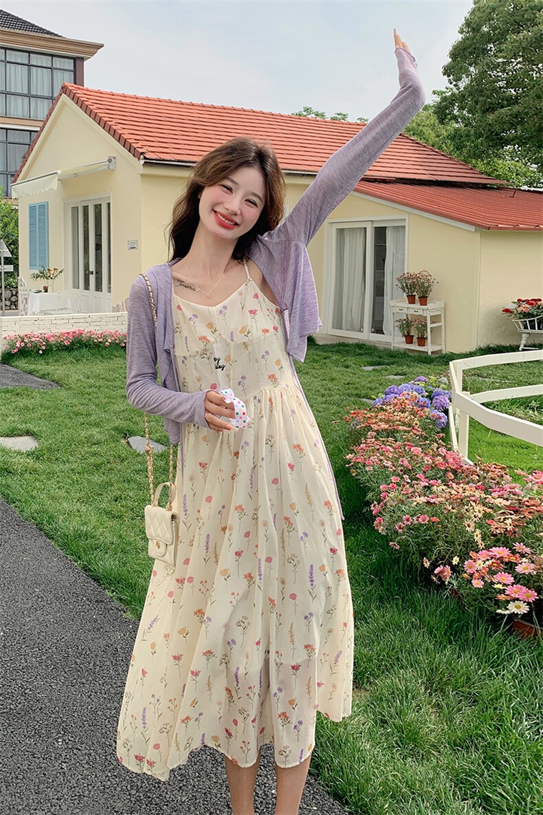 今年流行漂亮裙碎花吊带裙2025新款女开春穿搭夏日多巴胺,女装连衣裙,浙宝176（原073）