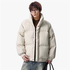 新款冬季羽绒立领PU皮棉服棉袄韩版宽松外套A436-2522-P80，男装棉衣，电商A436