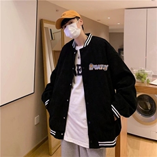 潮流夹克潮男春季棒球领夹克灯芯绒双层外套JK8841P48，男装夹克，星座1116-2