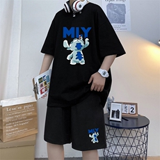短袖t恤套装男夏季ins潮流潮牌韩版宽松百搭半袖A161-2-TZ06-P50，男装休闲套装，电商A161-2