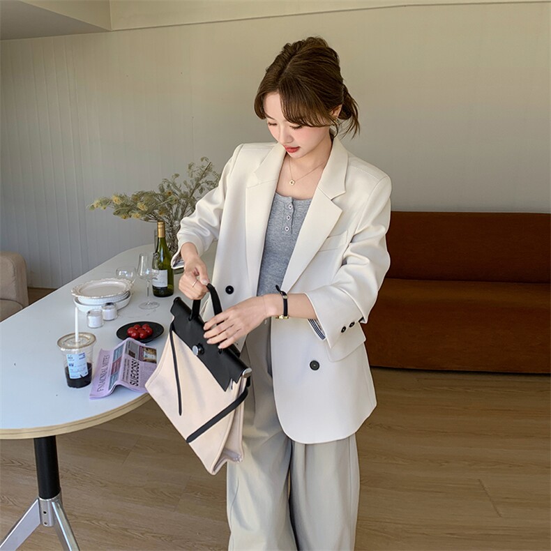 白色西装外套女设计感小众2025秋季新款西服女可盐可甜休闲小西装,女装西装,浙宝069