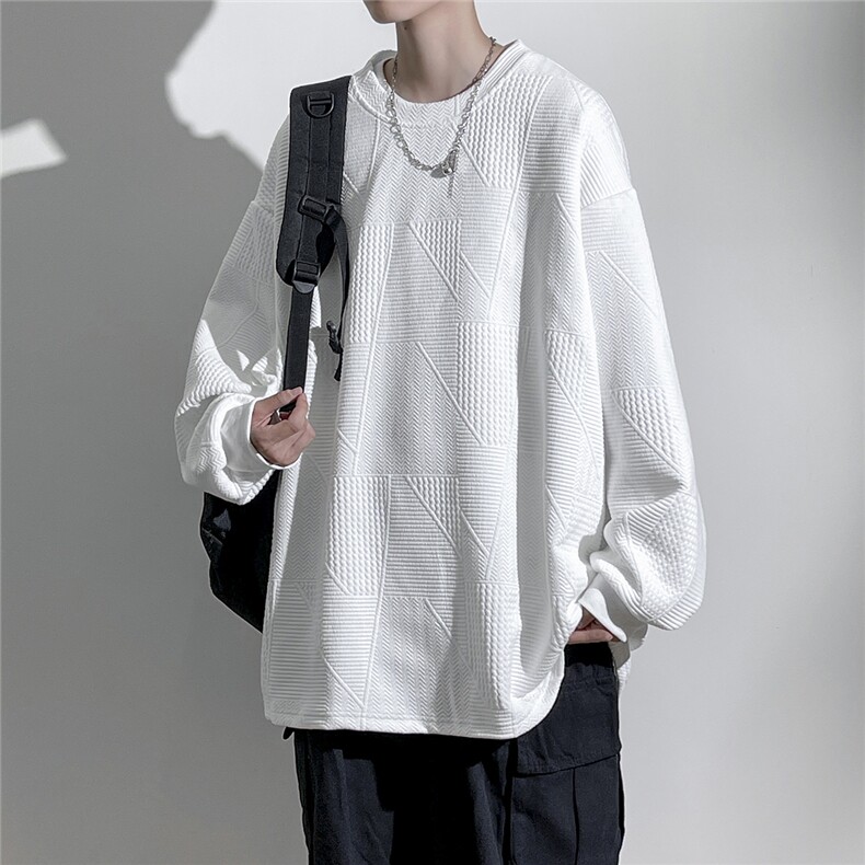 1立体菱形三角花纹大码M-5XL卫衣男聚酯纤维95%氨纶5%WY77054P38，男装卫衣，星座226-2