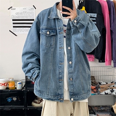 直播品质美式高街扎染印花复古水洗牛仔衣潮流夹克外套NZ07特65，男装夹克，电商A486
