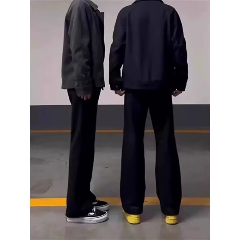 黑色弯刀微喇西裤男春季新款cleanfit显瘦裤子加长百搭休闲西装裤,男装西服套装,星座506A