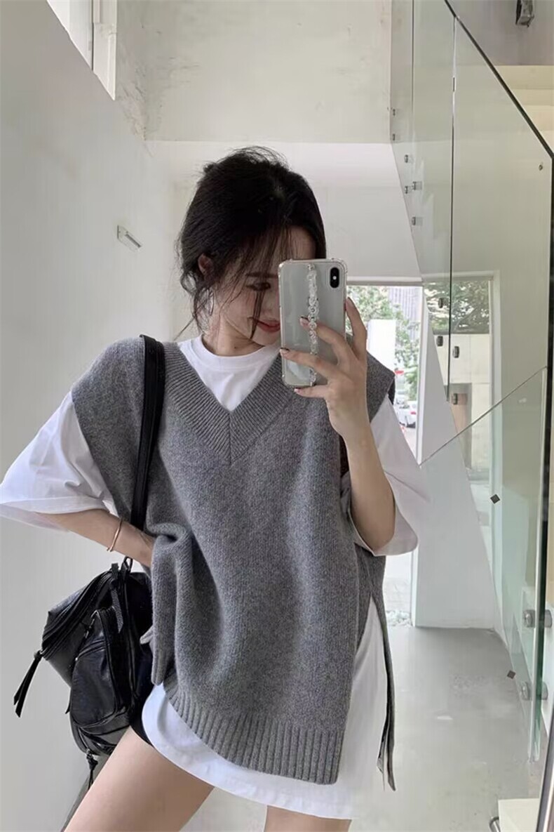 2025羊毛不规则马甲舒适百搭简约秋冬新款保暖软糯,女装羊毛衫,莺澜羊绒