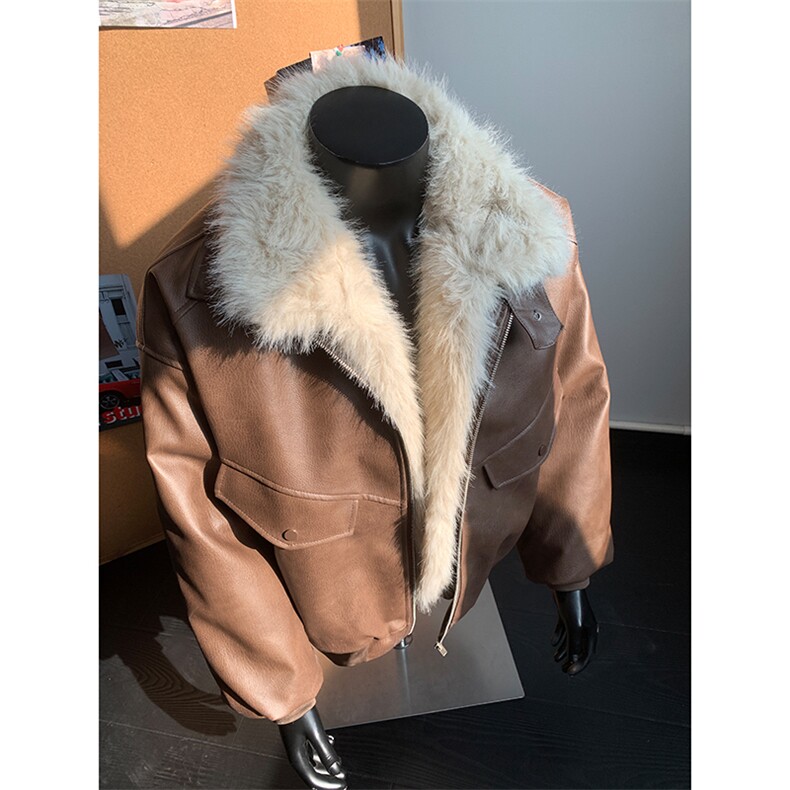 原版冬季座山雕PU皮加绒假2件棉衣9173-P128，男装棉衣，电商B380（原B361）