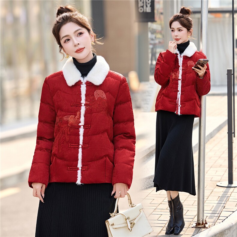 羽绒服女冬季2025年新款时尚白鸭绒加厚保暖外套,女装羽绒服,悠米