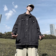 GENIOLAMODE工装牛仔外套男士春秋季水洗做旧夹克翻领高级感潮流，男装夹克，星座1116A-1（原606A）