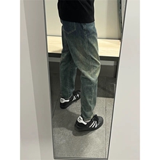 抖音得物休闲直筒牛仔裤男显显瘦宽松百搭美式复古水洗长裤AK13，男装牛仔裤，电商A443