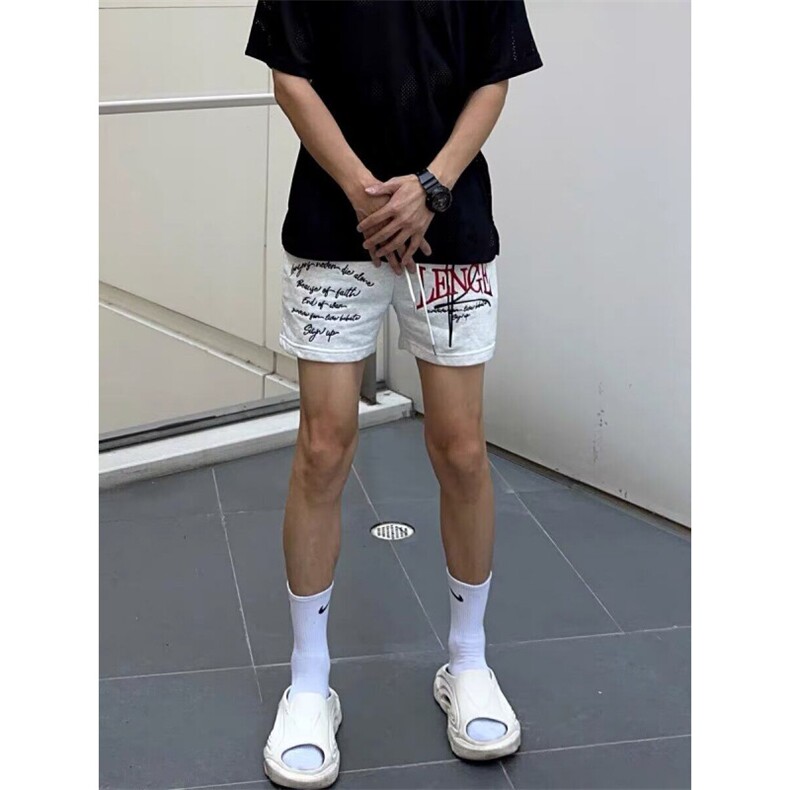 美式潮牌复古运动篮球短裤男夏季高街刺绣宽松休闲不过膝四五分裤,男装牛仔裤,星座506A