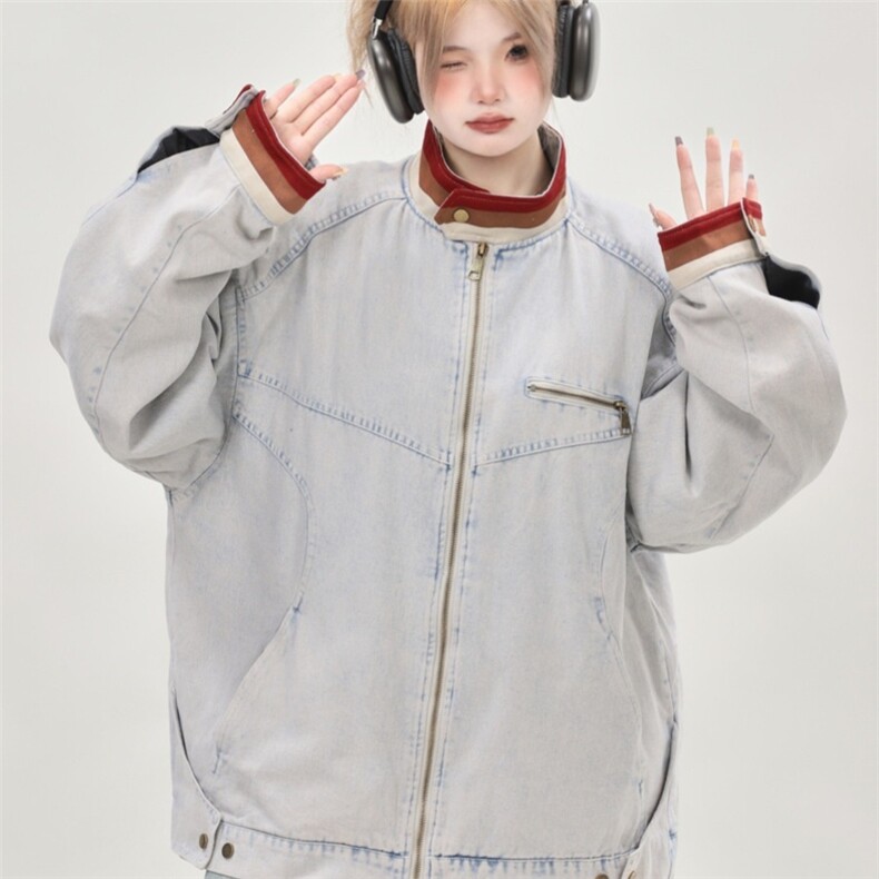 JK8964-P75 美式复古cleanfit牛仔外套男春秋款高级感痞帅底特律图片