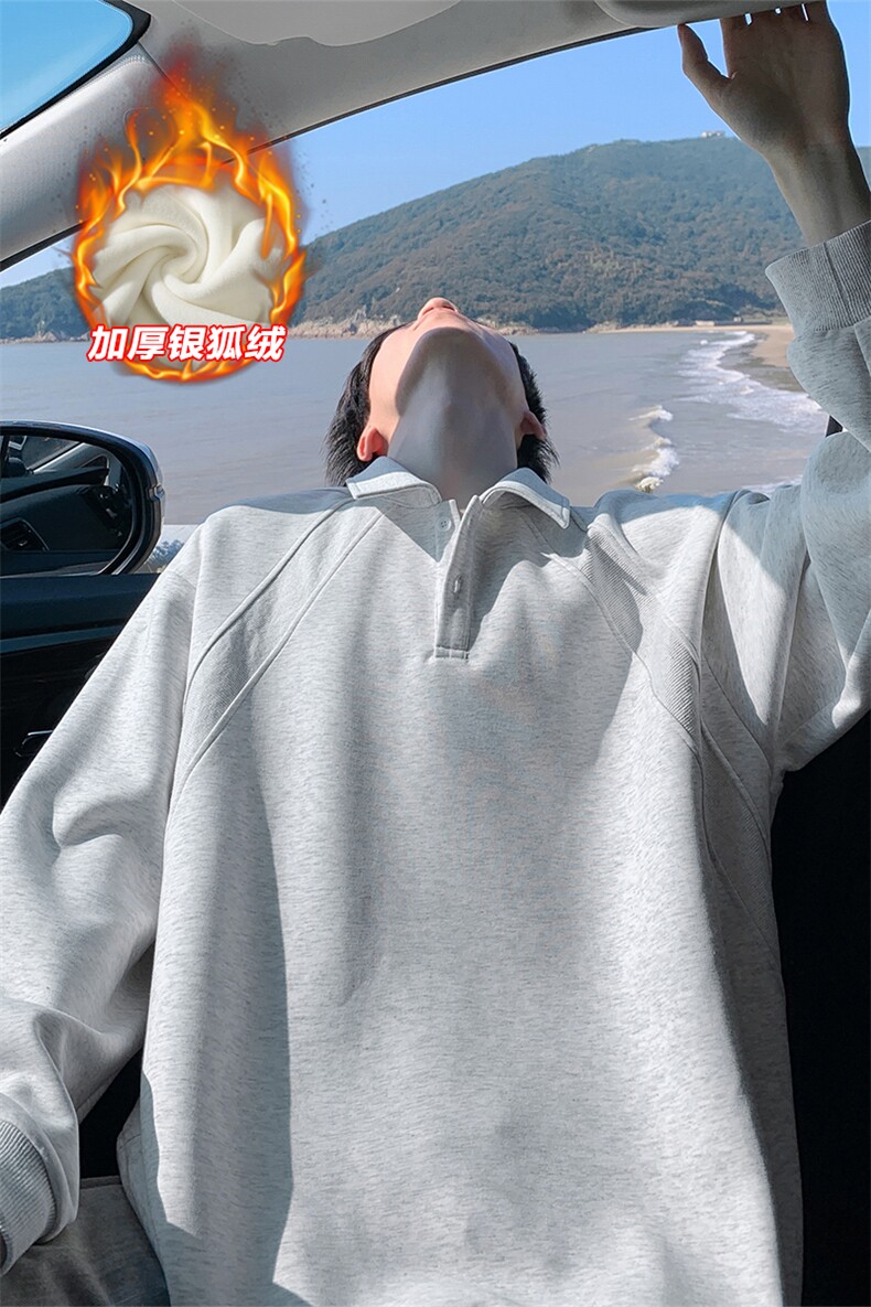 加绒银狐绒500g重磅曼巴棉老钱解构卫衣男W5406J加绒-特P50控98,男装卫衣,电商A001