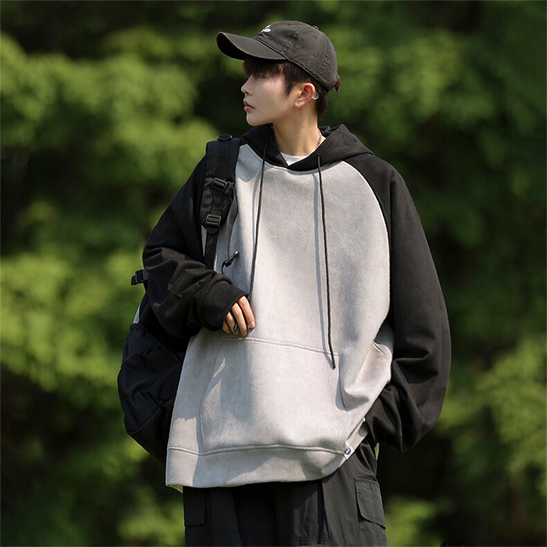 M-6XL380克秋季新款大码插色连帽套头卫衣109-W23617-P55,男装卫衣,星座109