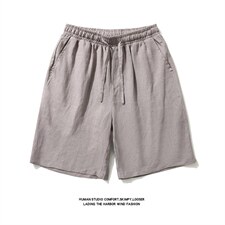 风亚麻五分短裤006-P40，男装休闲裤，星座816-2（原B366-1）