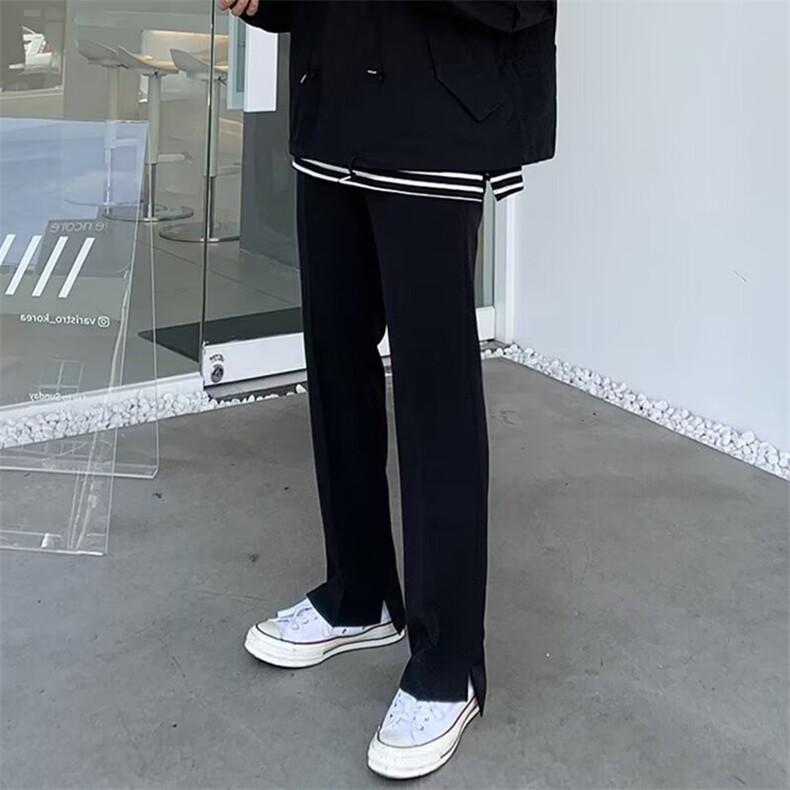 休闲裤男直筒宽松坠感开叉西裤XK22P42,男装休闲裤,星座1116-2