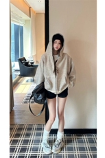 [网图]条纹连帽卫衣美式复古开衫短款休闲外套5D1202-TP65118，女装短外套，电商A102