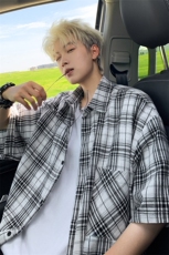 格子短袖袖衬衫深度库存当天配齐跑量款DS-C323-1-CS808-TP28，男装衬衫，电商C323-1