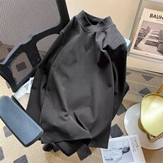 秋冬半高领T恤打底衫磨毛中领双面德绒长袖秋衣大码m-5xlt52P15，男装T恤，星座1013-1