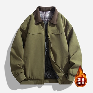 M182-P88 M-5XL 复古美式纯棉夹克冬季加厚宽松翻领棉衣图片