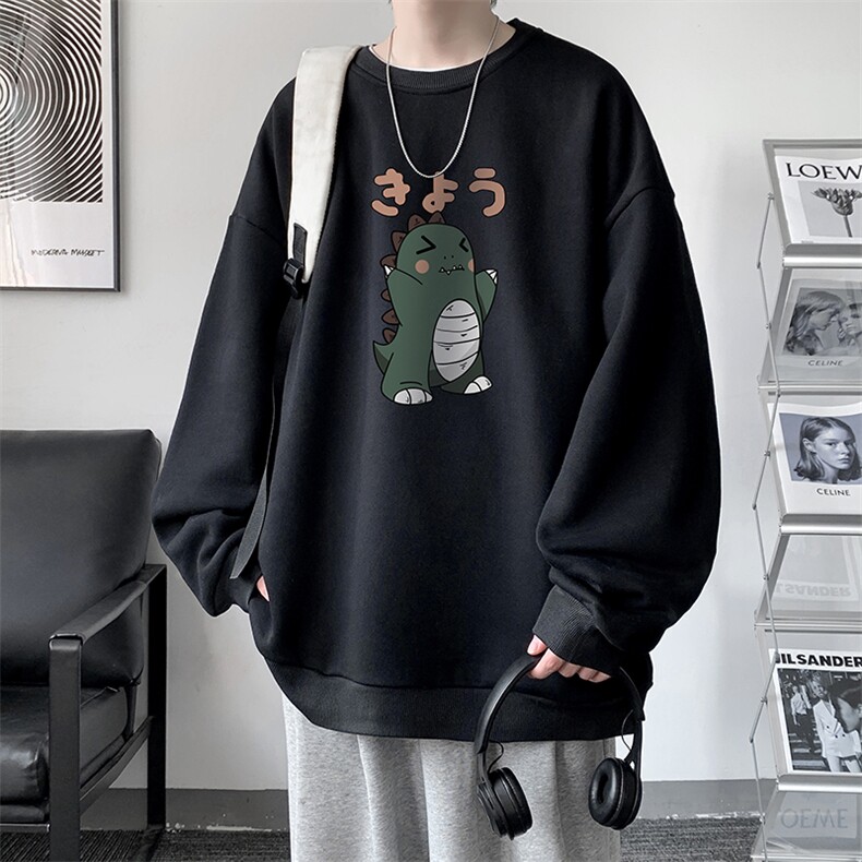 圆领卫衣男大码加厚加绒长袖t恤男S6037-P28加绒款-P33,男装卫衣,电商A040