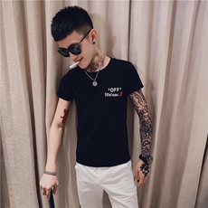 2021夏季短袖印花T恤社会小伙潮男时尚修身半袖小衫301B-DT05，男装T恤，电商C301B