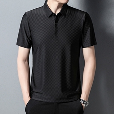 纯色高端短袖t恤男polo衫夏冰丝薄款无痕翻领休闲体恤HP668-P58，男装T恤，星座1105-3