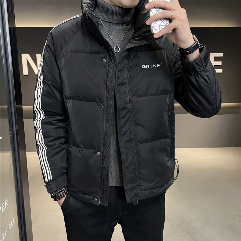 特价男士白鸭绒羽绒服2025冬宽松休闲立领印花外套潮8071-P100,男装羽绒服,电商A413