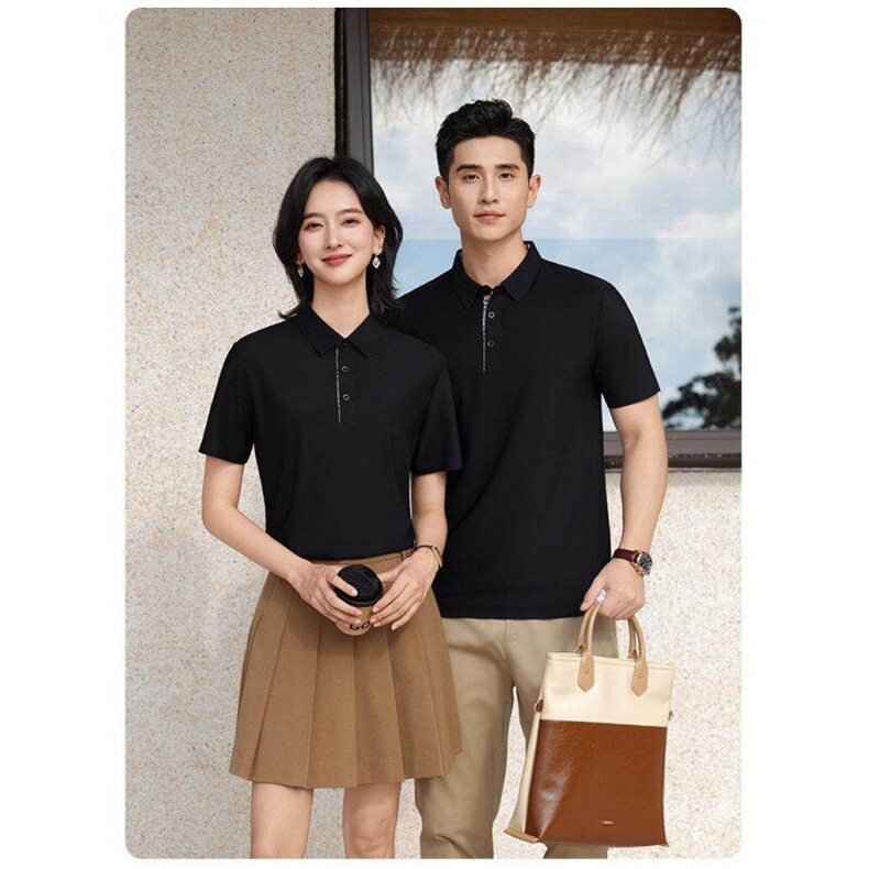 2025春夏高级感冰丝无痕POLO衫男女工作服团服LOGO刺绣L99205P48,男装Polo衫,星座1602B（原101B-1）