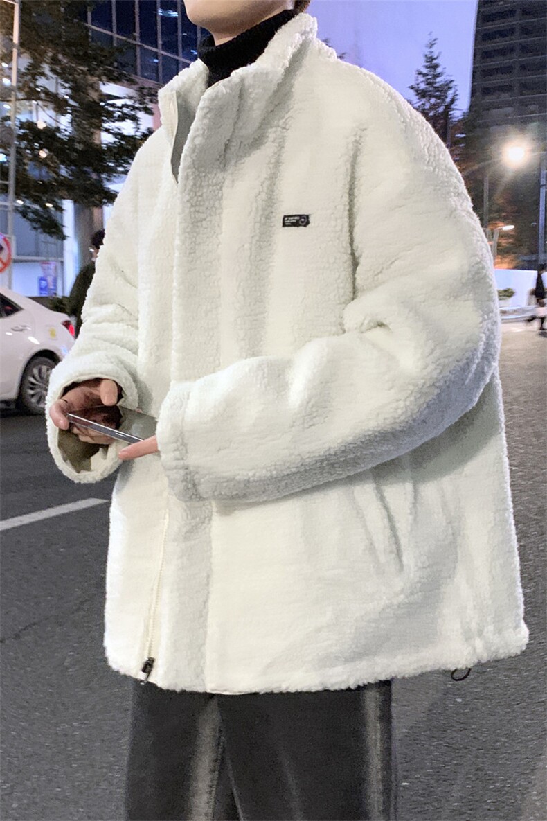 双面穿羊羔绒男秋冬季韩版港风ins宽松加厚衣夹克W2256-P82,男装棉衣,星座512-4