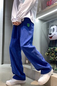 2025冬季原创港风加绒加厚灯芯绒休闲裤直筒裤蓝GK26-1-P55，男装卫衣，电商B277A（原A068）