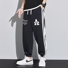 港风休闲裤男宽松直筒拖地裤束脚裤卫裤KP611P50，男装休闲裤，星座1204-3