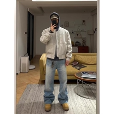 大货DW9213-批75灰色短款棒球服外套男春秋高级感夹克，男装夹克，星座603-2