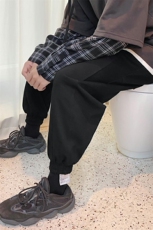 202-7-G秋季新款运动裤男针织卫裤宽松韩版潮流拼接长裤，男装休闲裤，星座1302
