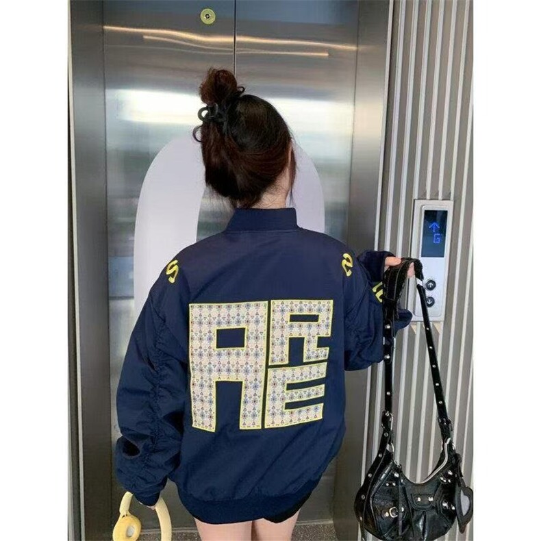 2025春美式潮牌字母刺绣飞行夹克男宽松防水速干情侣外套,男装夹克,星座1210-1