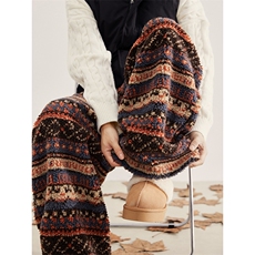 做旧毛绒阔腿秋冬裤复古街头男女同款民族风休闲裤K893TP55控98，男装民族服装，电商A102B