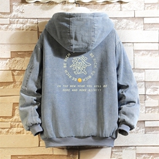 NM53163-P140牛仔外套男大码加厚加绒棉衣男羊羔毛棉服男砖墙，男装棉衣，电商A040A