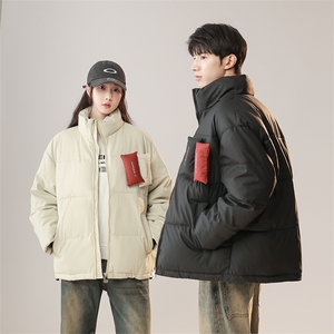 1506-1/M8603/P85美式复古PU皮棉服冬季情侣款宽松韩系棉衣外套1图片