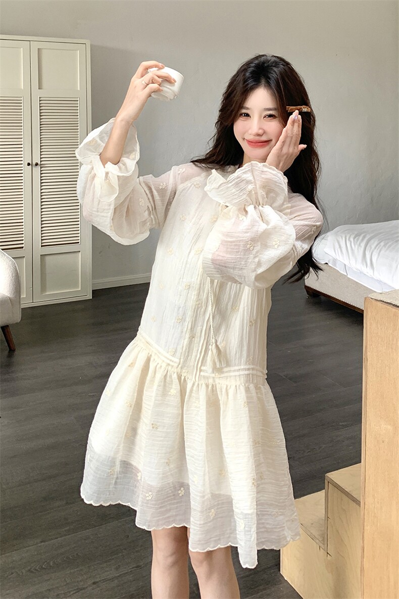 现货春夏刺绣法式连衣裙2001P135K208,女装连衣裙,2C176