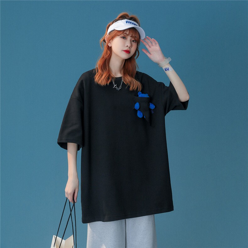 1中性大码M-5XL运动情侣嘻哈网红小熊圆领短袖T恤男DT7745P55控68，男装T恤，星座226-2