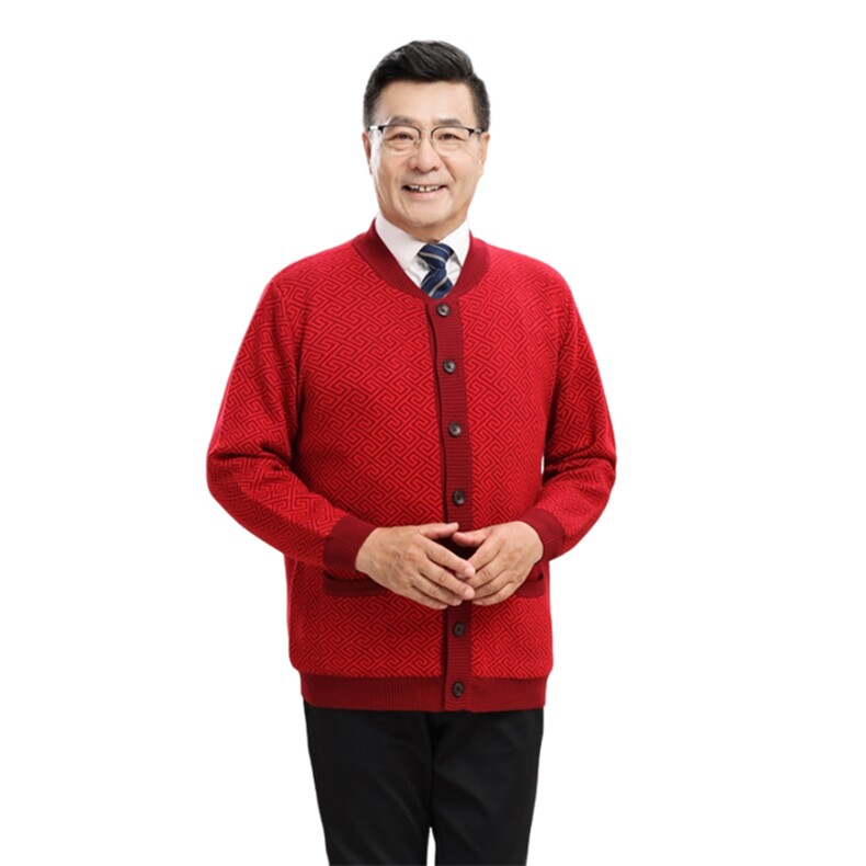中老年女装羊毛外套秋冬保暖舒适优雅长袖开衫弹力袖口设计百搭,女装中老年女装,思涛羊绒