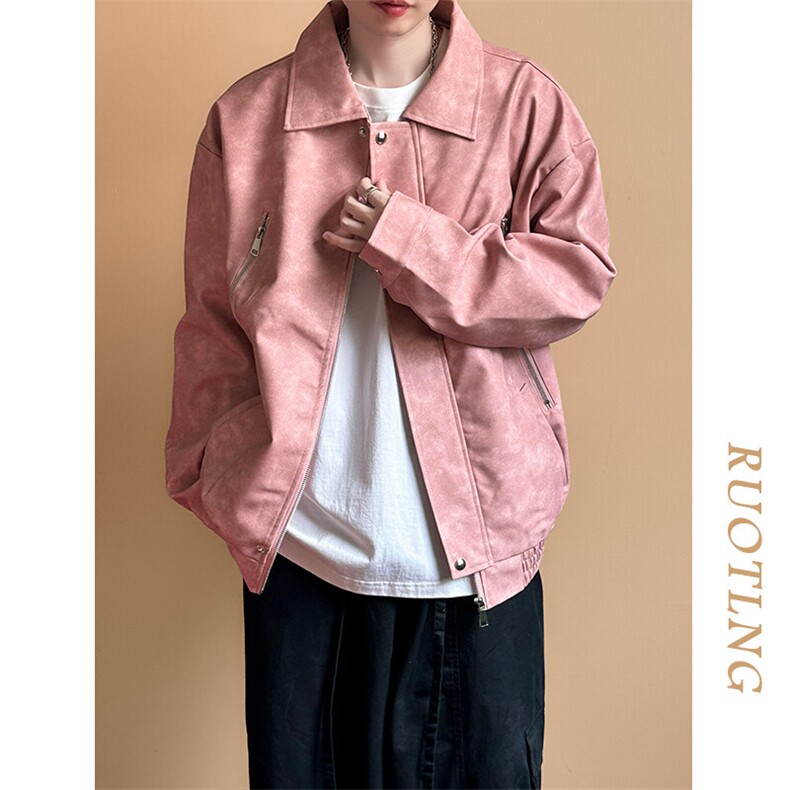现货-春秋美式复古皮衣男潮牌街头时尚外套皮夹克-AP23064-P115,男装夹克,电商A351