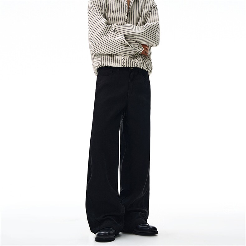 2025秋冬美式A字纯棉直筒宽松弧形男女高级感cleanfit休闲裤子潮，男装休闲裤，星座301D-3