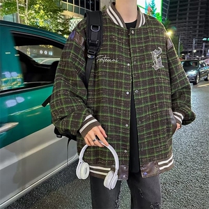 美式夹克男韩版潮流字母刺绣棒球服2023秋冬新款ins外套W5323-P71图片