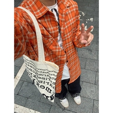 秋新款美式辣妹橘红格子色慵懒风防晒长袖衬衫衬衣C2234，男装衬衫，星座1116A（原606A-3）